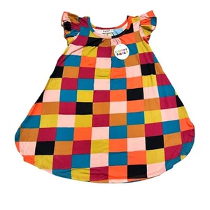 Dot Dot Smile NWT Toddler Girls Size 3/4 Multicolor Block Print Swing Dress - Picture 1 of 5