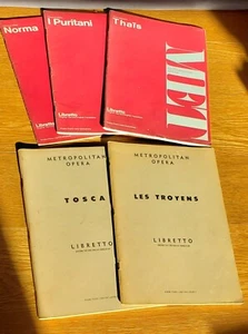 5 Vintage Met Opera Libretti (1956, 1969, 1973, 1975, 1977) - Picture 1 of 8