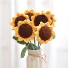 Hand-knitted Table Fake Flowers Sunflower Bouquet Knited Flower Vase Ornament