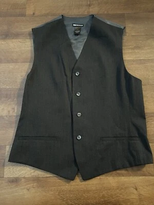 MEN'S SZ M CLAIBORNE GRAY COTTON BLEND VEST BUTTON DOWN - Image 1 of 4