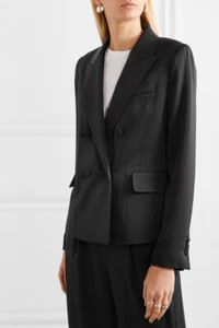 NUEVO CON ETIQUETAS $445 VINCE Esmoquin Doble Pecho Chaqueta Blazer Negro Talla 2 - Imagen 1 de 9
