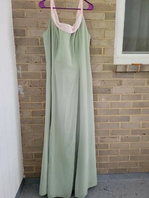 B2 Off Shoulder Sage Green Long Evening Dress New - Image 1 of 4