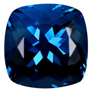 26,66 ct Phänomenalkissen (17 x 17 mm) beheizbar Brasilien London Blautopas - Bild 1 von 2