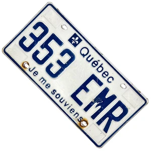 License Plate Quebec Canada 353 EMR Je Me Souviens Garage Decor Man Cave Cars - Imagen 1 de 3