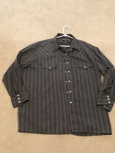 Vintage Outlaw Western Wear Mens L/S Button Up Pearl Snaps 2X Big Square Tails!! - Picture 1 of 4