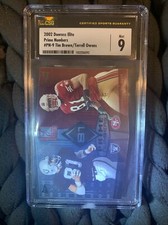 2002 Donruss Elite Prime Numbers Tim Brown/Terrell Owens #0832/1600 CSG 9 Pop 1