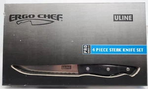 Steak Knife Set By Ergo Chef Pro Series II, 4pc., Stainless Steel 5" Edge in Pkg - Picture 1 of 9