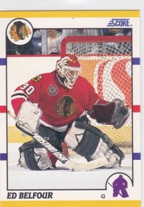 90/91 SCORE ROOKIE AND TRADED...ED BELFOUR...ROOKIE...CARD # 103T..BLACKHAWKS - Picture 1 of 1