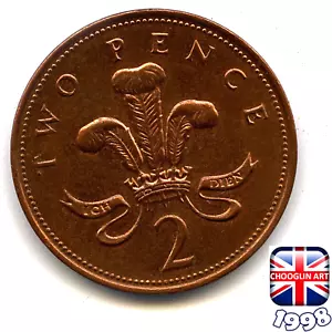 A BRITISH 1998 ELIZABETH II TWO PENCE 2p coin (BRONZE) 27 Years Old! - Picture 1 of 1