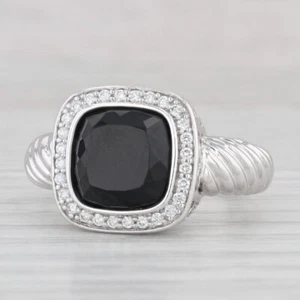 Onix 0.15ctw Anillo Diamante Halo 14k Oro Blanco Talla 7.75 Alberto David Perlas - Imagen 1 de 10