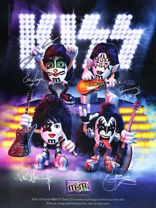 M&M CHOCOLATE AD #23 MAGAZINE promo AD 2009 THE KISS BAND GENE SIMMONS - Picture 1 of 1