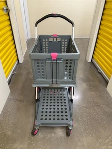 Clax Pink Multiuse Faltwagen Rollwagen Einkaufswagen Kiste Faltbar - Bild 1 von 10