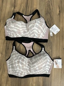 2 Stück Victoria Sport BH 36DD Pink und Schwarz Neu mit Etikett - Bild 1 von 8