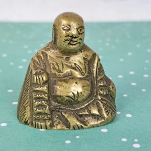 Estatuilla de Buda de Bolsillo de Latón Estatua Decoración del Hogar Coleccionable Aprox 1.5" - Imagen 1 de 7