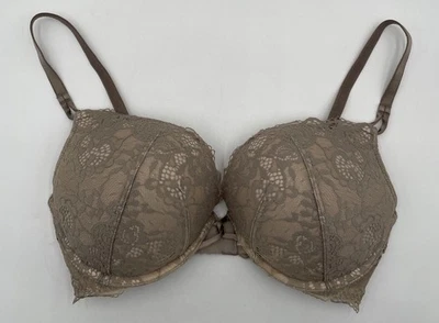 Victoria's Secret 34D Bombshell Bra Miraculous Plunge Mauve Beige Adds 2 Cups - Image 1 of 4