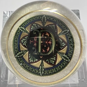 Punch Studio Crystal Dome Paperweight Letter "D" Monogram France 3" D Office - Picture 1 of 10