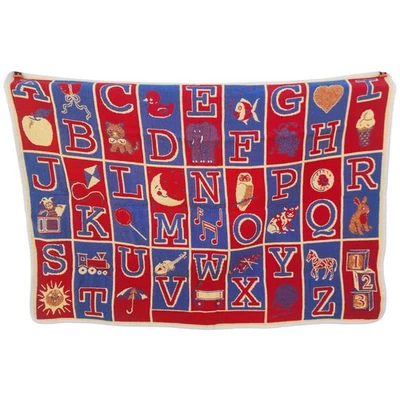 Manta vintage Coming Home 100 % algodón alfabeto ABC niños 46,5x33 EE. UU. Foto 1 de 3