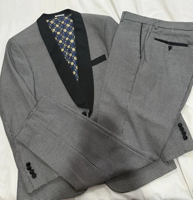 Blazer xadrez Ferrecci masculino preto e cinza, tamanho 40 - Imagem 1 de 4