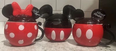 Disney Микки и Минни-Маус кнопки хвост кружки и Микки канистра набор из 3 новый! - Изображение 1 из 4