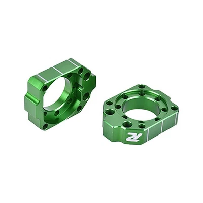 Ride Engineering Reversable Billet Axle Blocks Green For Kawasaki KX450F 2016 - Image 1 of 2