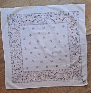 Vtg Wamcraft Peach Paisley Bandanna 100% Cotton RN14193 Made In USA 20"x21.5" - Picture 1 of 15