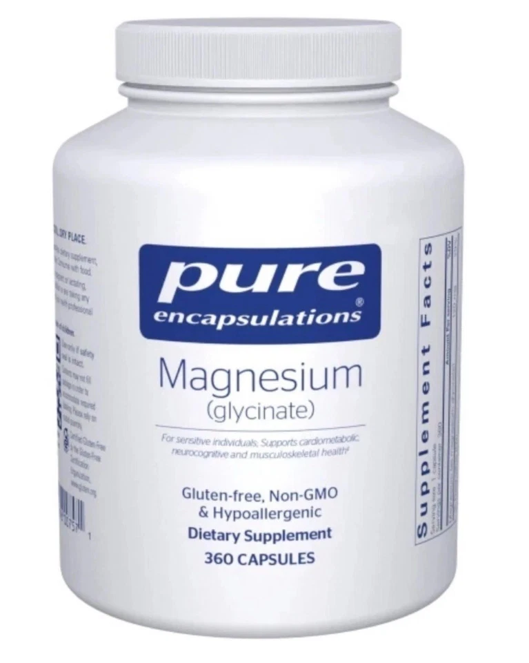 Pure Encapsulations magnésio (glicinato) 120mg - 360 cápsulas validade: 2028  - Imagem 1 de 1