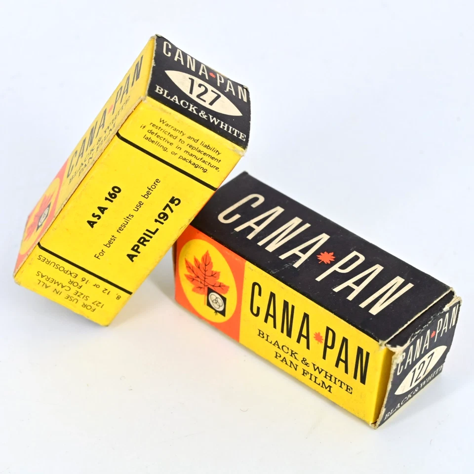 Cana Pan 127 B&W Roll Film ASA 160 2-Pack Exp 1975 England NOS - Image 1 of 4