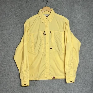 Simms Shirt Mens Size Medium Yellow Long Sleeve Fishing Vented Outdoor - Picture 1 of 11