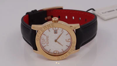 GF Ferre GF.9085L/12 Women's Black Leather Band Gold Tone Case Date Watch - Image 1 of 4