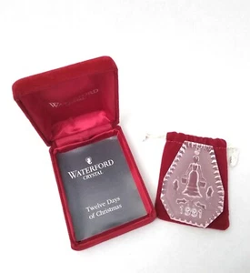 1991 Waterford Crystal Twelve Days of Christmas Ornament Maids a Milking in Box - Picture 1 of 3