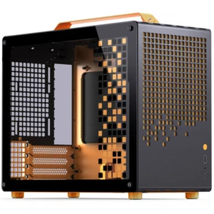 Jonsplus Z20 Micro-ATX Gehäuse, mit Tragegriff - schwarz/orange - Bild 1 von 4
