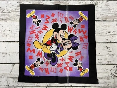 Pañuelo bufanda vintage de Mickey y Minnie Mouse Disney - Hecho en EE. UU. Foto 1 de 4