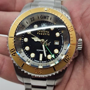 RARO HTF Reloj Invicta 16960 Reserve 52 mm Para Hombre Hydromax Hecho en Suiza Cuarzo GMT - Imagen 1 de 10