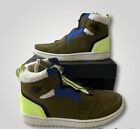 Nike Womens Air Jordan 1 High Shoes Olive Flak/Black-Volt Glow Av3723-300