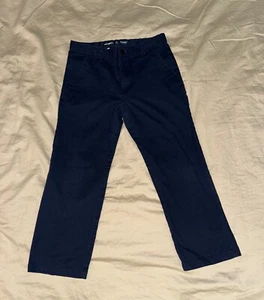 Old Navy Boys' Navy Blue Straight Chino Uniform Pants - Size 8 Plus - Picture 1 of 3