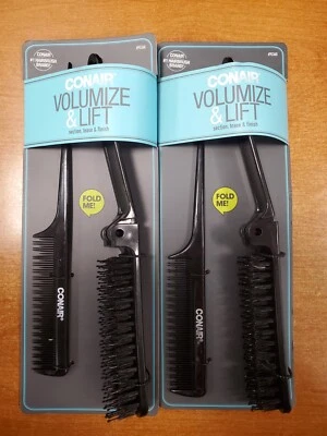 2 paquetes de 2: cepillo y peine plegable Conair Volumize & Lift (3605-F4B) Foto 1 de 2
