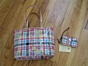 *DULCE*OMG**NUEVO CON ETIQUETAS**DOONEY&BOURKE**A CUADROS**BOLSO DE MANO Y PULSERA SHOPPER DE OCIO** - Imagen 1 de 1