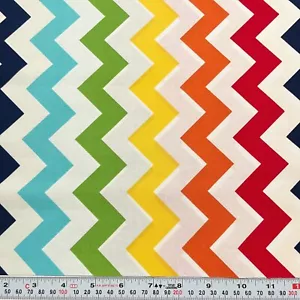 Multicolored Chevron Vertical Zig-zags Riley Blake 2012 Cotton Remnant 10" x 43" - Picture 1 of 2