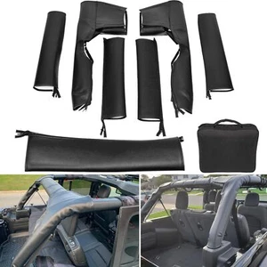 Roll Bar Cover Padding Leather For 2018-2024 Jeep Wrangler JLU Sahara Rubicon - Imagen 1 de 9