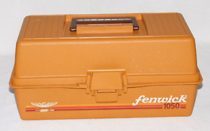 Vintage Fenwick 1050 Burnt Orange Fishing Tackle Box, 2 Trays