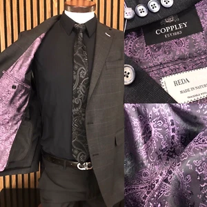Custom Coppley REDA FLEXO Stretch Wool 46S Plaid Sport Coat Blazer Jacket 46 - Picture 1 of 23
