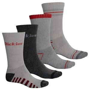 Dickies Mens Performance Crew Work Socks Mid Weight 4 Pairs Shoe Size: 6-12 Grey - Picture 1 of 7