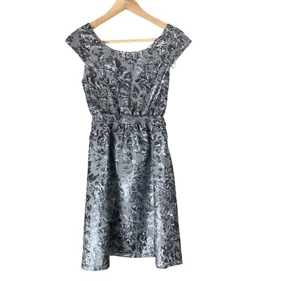 Ya Los Angeles Size Small Dress Silver Gray Sleeveless Open Back Fitted Waist - Image 1 of 4