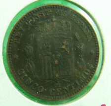 Spain 1877  5 centimos  high grade circulated  