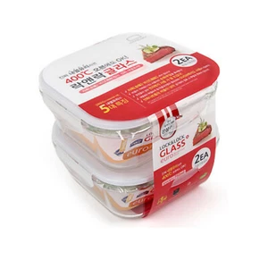 Lock & Lock Oven glass rectangular Container 2 set Airtight Heatproof Freeze KOR - Picture 1 of 5