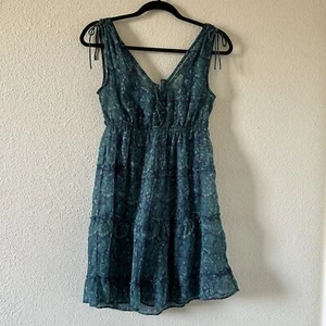 American Eagle Outfitters Women’s Dress Sz 2 Teal Blue Paisley sleeveless Date - Picture 1 of 11