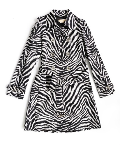 Trench da donna Michael Kors stampa zebra cotone US10 UK12 NUOVO SENZA ETICHETTE