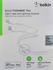 Belkin flex usb c cable with lighting connecter White