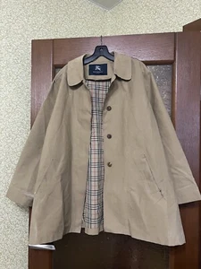 BURBERRY LONDON RAINCOAT VINTAGE HOODED BROWN MENS FADED JACKET COAT SIZE M - Picture 1 of 22