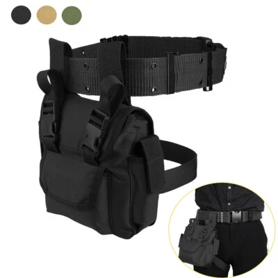 Tactical Drop Leg Bag Waist Bag Military Belt Pack Edc Pouch for Outdoor Hunting Foto 1 de 4